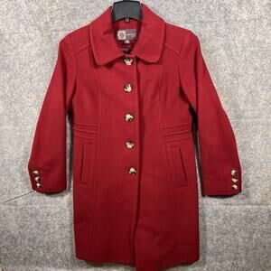 Ann Klein Red Wool Blend Coat, 12P‎